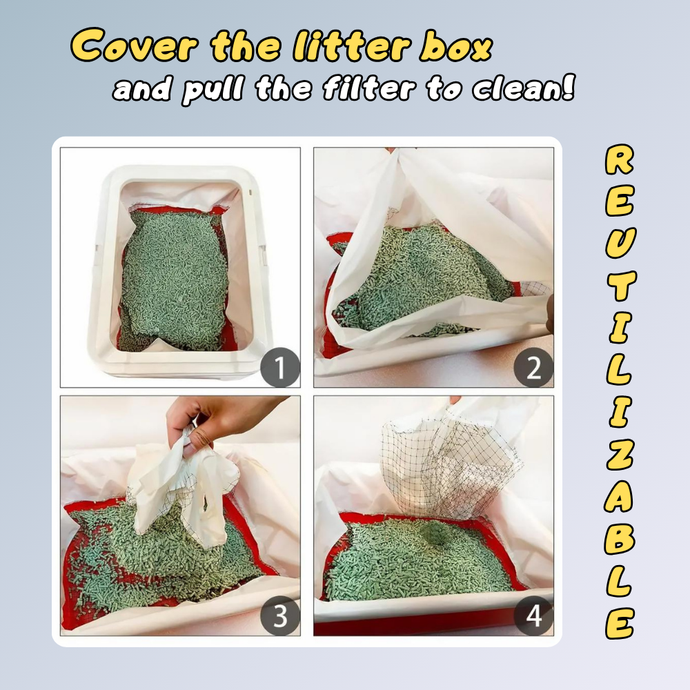 Eco-Friendly Reusable Litter Box Cleaning Mesh Net